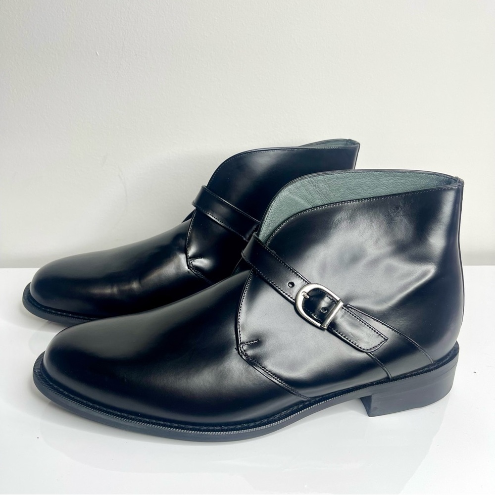 Men's Diplomats Black Genuine Leather With Belts Boots Size 11